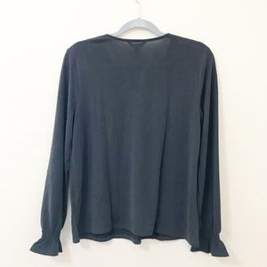 Lucky Brand Grey Long Sleeve Peasant Blouse